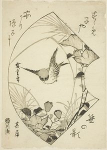 Flor de outono e pardal de Utagawa Hiroshige
