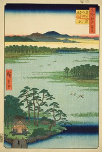 Benten Shline plan d Inokashira pond (Inokashira Pond Benten no Yashiro), da série `` Ridge dre d fa net s views of Edo (Cem vistas famosas de Edo)