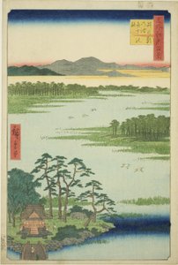 Benten Shline plan d Inokashira pond (Inokashira Pond Benten no Yashiro), da série `` Ridge dre d fa net s views of Edo (Cem vistas famosas de Edo)