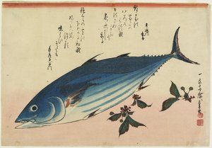 Bonito e folhas de cereja, 1832-1833
