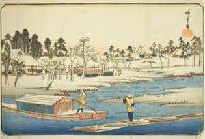 Clear Weather after Snow at Massaki (Massaki yukibare no zu), da série "Lugares famosos na capital oriental (Toto meisho)" de Utagawa Hiroshige