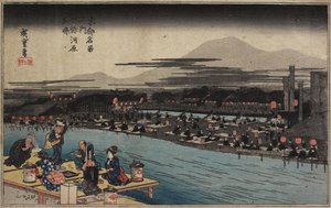 Legal da noite no Shijo_ Riverbank, c. 1834