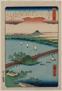 Evening Glow at Seta, da série Eight Views of Ōmi de Utagawa Hiroshige