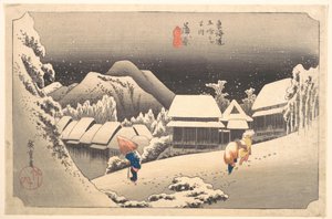 Neve ao anoitecer de Utagawa Hiroshige