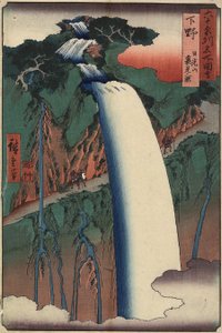 Quedas vistas de trás em Nikko_ Mountain, Província de Shimotsuke, agosto de 1853