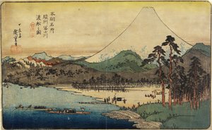 Balsas no rio de Fuji na província de Sunshu_, c. 1832-1839