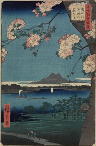Floresta do Santuário Suijin e Masaki no Rio Sumida, agosto de 1856