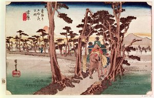 Fuji de Yoshiwara de 53 Estações do Tokaido, c.1833 (xilogravura)