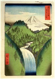 Fuji das montanhas de Isu, no.22 da série &39;36 vistas de Mt.Fuji &39;(&39; Fuji Saryu Rokkei &39;), (impressão de woodblock de cor)