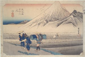 Fuji in the Morning at Hara, da série Fifty-three Stations of the Tokaido de Utagawa Hiroshige