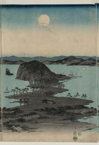 Lua Cheia em Kanazawa, Musashi de Utagawa Hiroshige