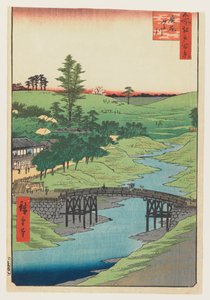 Rio Furukawa, Hiroo, 1856 (impressão em xilogravura a cores) de Utagawa Hiroshige