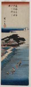 Coleta de Conchas na Maré Baixa em Susaki; da série 100 vistas de lugares famosos em Edo de Utagawa Hiroshige