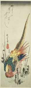 Faisão dourado e samambaias de Utagawa Hiroshige