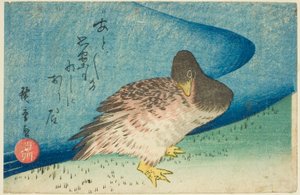 Ganso na margem do rio de Utagawa Hiroshige