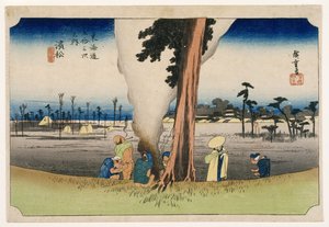 Hamamatsu, de cinquenta e três estações na estrada de Tokaido, c.1834 (impressão a cores do woodblock) de Utagawa Hiroshige