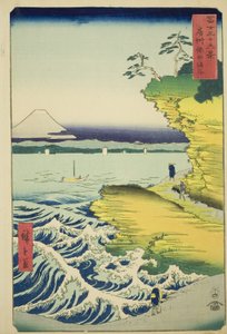 Praia de Hota na província de Awa (Boshu Hota no kaigan), da série "Trinta e seis vistas do Monte Fuji (Fuji sanjurokkei)" de Utagawa Hiroshige