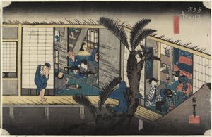 Inn com Serving-Maids, Akasaka, c. 1833