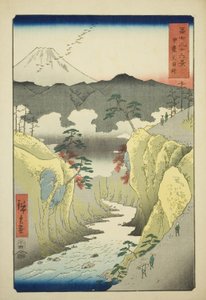 Inume Pass na província de Kai (Kai Inume toge), da série "Trinta e seis vistas do Monte Fuji (Fuji sanjurokkei)" de Utagawa Hiroshige