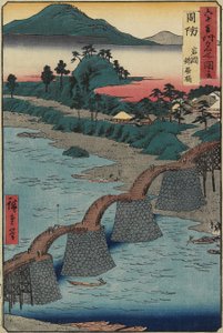 Ponte Kintai em Iwakuni, província de Suo, dezembro de 1853
