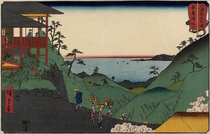 Templo Kiyozumi-zan na província de Awa, julho de 1858