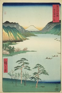 Shinano Shinano P Lovinse (New Species Suwa Lake), da série ``Tierty Mr. x Views Of Mount Fuji (Fuji Usa Kotobuki Rokukatsu)