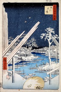 Madeireiras em Fukagawa Cem vistas famosas de Edo, 1856-1858. de Utagawa Hiroshige
