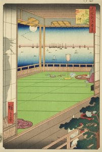 Moon-Viewing Point (Cabo da Lua), da série s ridge, d re d re d web s Vistas de Edo (Cem vistas famosas de Edo) de Utagawa Hiroshige