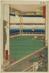 Ponto de observação da lua (Tsuki no misaki), da série "Cem vistas famosas de Edo (Meisho Edo hyakkei)" de Utagawa Hiroshige