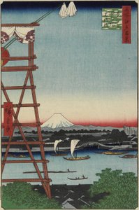 Ponte Motoyanagi e Templo Eko_in em Ryo_goku, maio de 1857