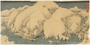 Montanha e rio na passagem de Kiso, agosto de 1857