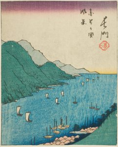 Nagato, seção da folha no. 15 da série "Fotos Recortadas das Províncias (Kunikuzushi harimaze zue)" de Utagawa Hiroshige