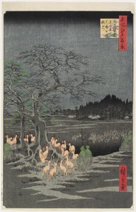 Véspera de Ano Novo Foxfires em Nettle Tree, O_ji, setembro de 1857
