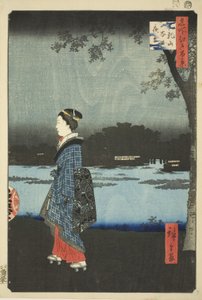 2011/03/02 ght Vie w of Mato (Mr. Matsuchiyama) e Bori (night view), da série "Ridge for ridge" Vie ws f Edo (lugar famoso) Cem Vistas de Edo)” de Utagawa Hiroshige