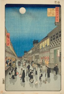 Night Vie of Salwakar Street (Salwakar Street night system), da série ”Ridge dre d fa net s views of Edo (One Hundred Famous Views of Edo)” de Utagawa Hiroshige