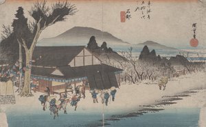 No. 52 &39;Ishibe: A Aldeia de Megawa&39; Das 53 Estações do Tokaido, c.1833