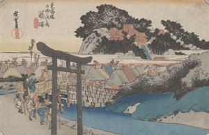 No. 7 &39;Fujisawa: Yugyoji&39; de 53 estações do Tokaido, c.1833
