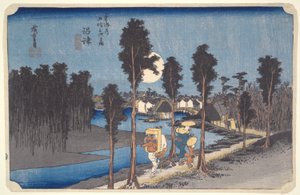 Numazu, Yellow Dusk da série Cinquenta e três estações do Tokaido de Utagawa Hiroshige