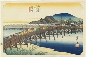Okazaki - ponte de Yahagi, c.1833