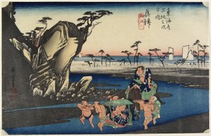 Rio Okitsu em Okitsu, c.