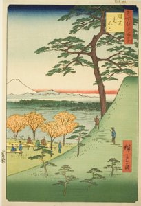 Original l Fuji, Meguro (Meguro Motofuji), da série s ``Ridge for the ridges of the nets Views of Edo (One Hundred Famous Views of Edo)