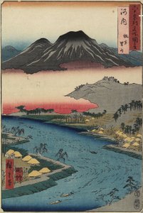 Montanha Otoko-yama vista de Hirakata, província de Kawachi, julho de 1853