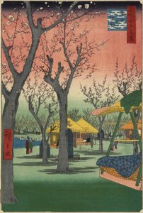Jardim de ameixas em Kamata, fevereiro de 1857