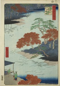 Recintos de Akiba Shline, no momento da recepção (recintos de Akiba no momento da recepção), da série ``Ridge para os cumes das redes de Edo (Cem Vistas Famosas de Edo)