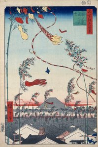 Prosperidade em toda a cidade durante o Festival Tanabata, 1856-1858. de Utagawa Hiroshige