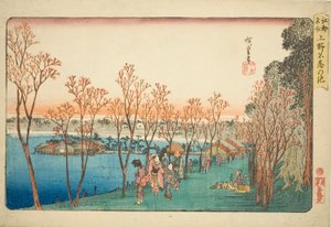 Shinobazu Pond em Ueno (Shinobazu Pond), de Teseries de Utagawa Hiroshige