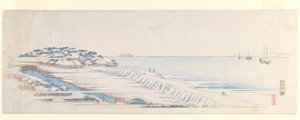 Snow Dawn at Susaki, do conjunto de folhas de carta, c.1839-40 (impressão em xilogravura a cores) de Utagawa Hiroshige