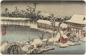 Neve no Santuário de Kameido Tenman, 1832-1834