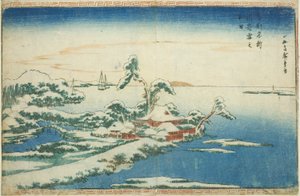 Neve no dia de Ano Novo em Susaki (Susaki yuki no hatsuhi), da série "Vistas famosas da capital oriental (Toto Meisho)" de Utagawa Hiroshige