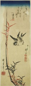 Pardal e bambu de Utagawa Hiroshige